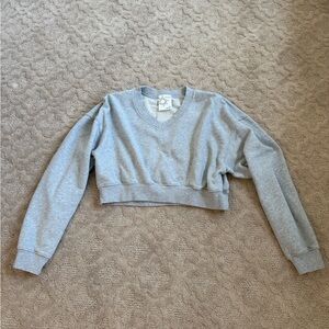 Aerie Offline Gray Cropped Crewneck